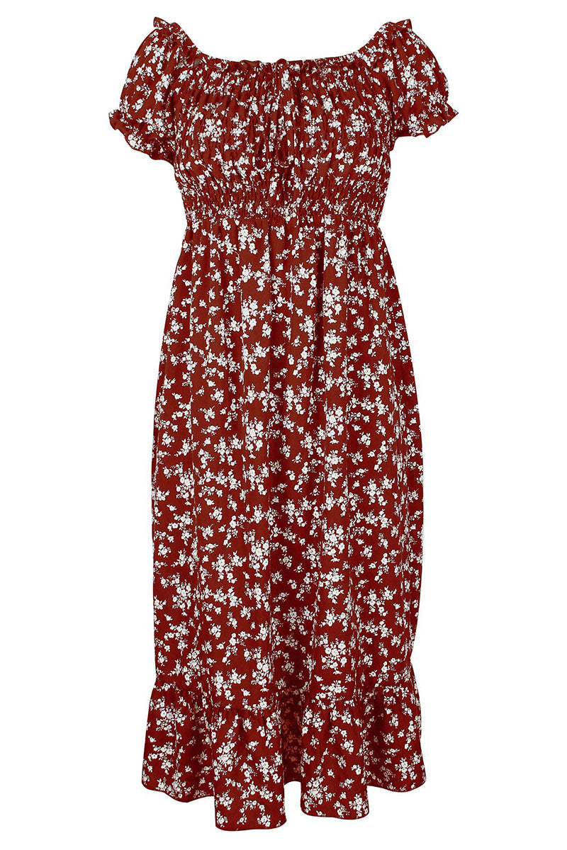 Stilla | Mode Street Print Patchwork Off the Shoulder A-linie Kjoler