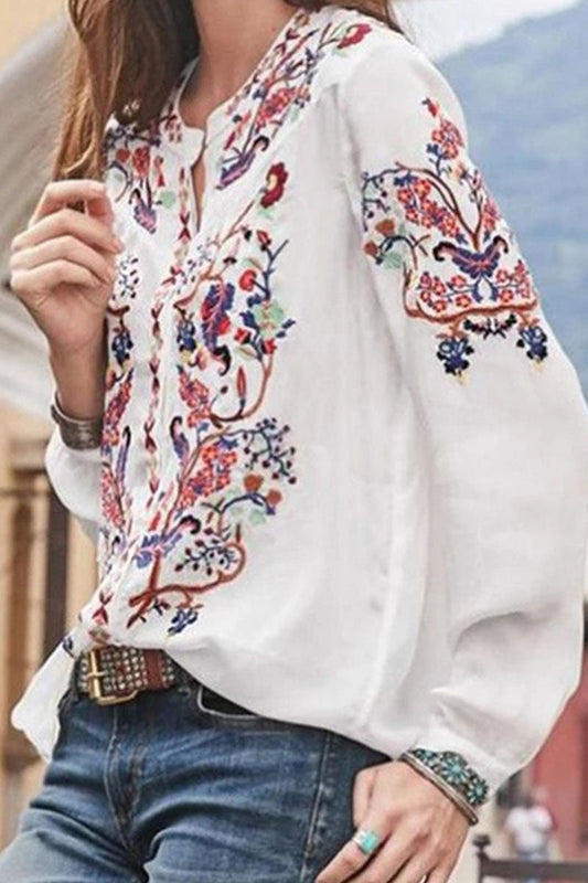 Stilla | Bluser Med Ståkrave Patchwork Tryk Gade Mode