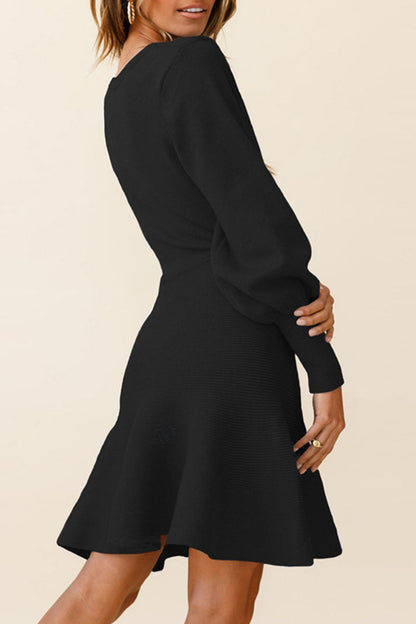 Stilla | Mode Berømtheder Solid Split Joint O-hals A-linie Kjoler