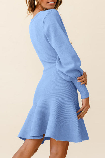 Stilla | Mode Berømtheder Solid Split Joint O-hals A-linie Kjoler