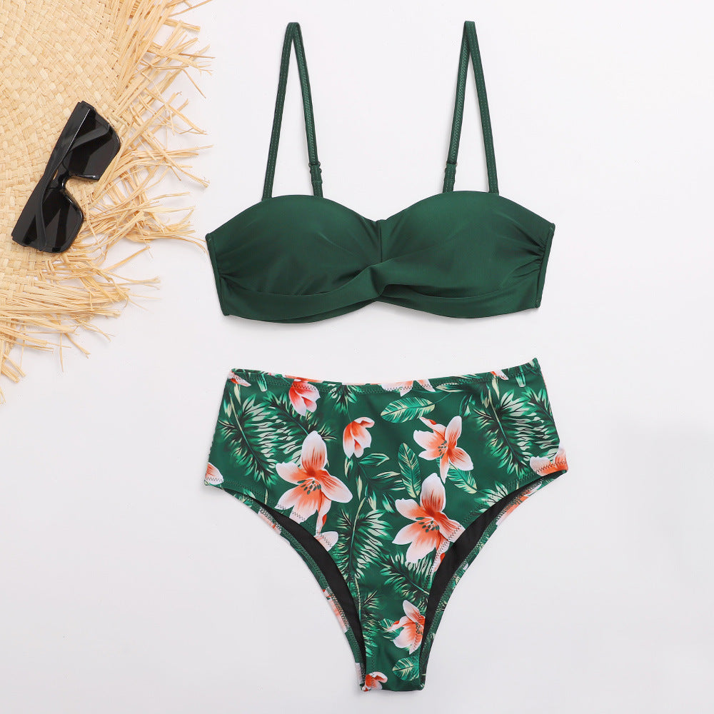 Dame Bikini-sæt med justerbare stropper og blomstrede højtaljede bukser Stilla
