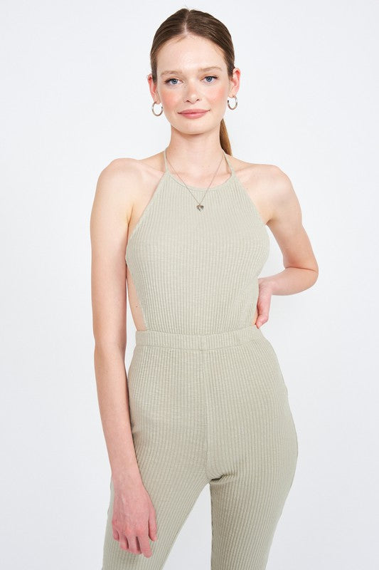 Stilla | Hals Jumpsuit Med Åben Ryg