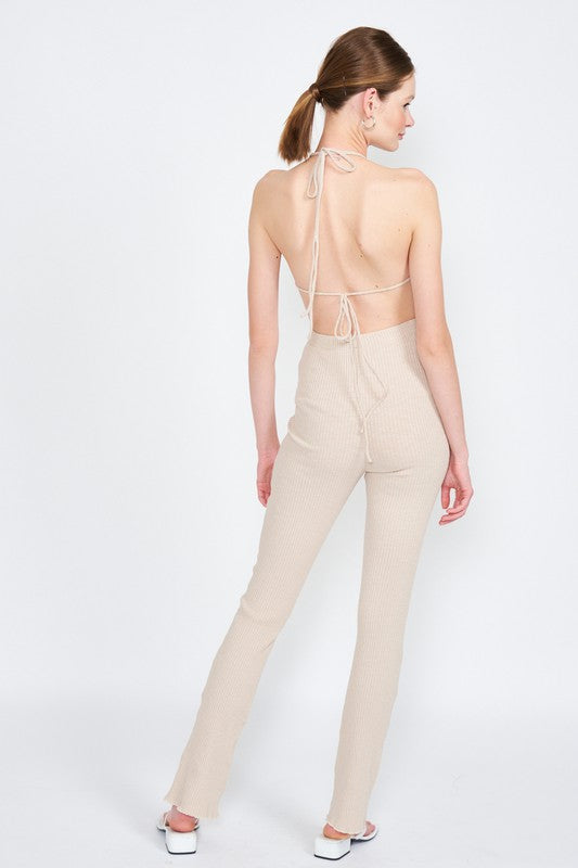 Stilla | Hals Jumpsuit Med Åben Ryg