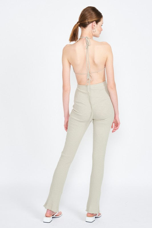 Stilla | Hals Jumpsuit Med Åben Ryg