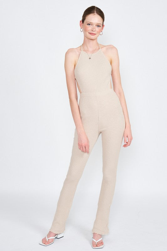 Stilla | Hals Jumpsuit Med Åben Ryg