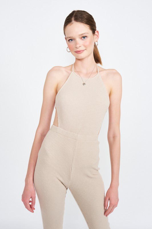 Stilla | Hals Jumpsuit Med Åben Ryg