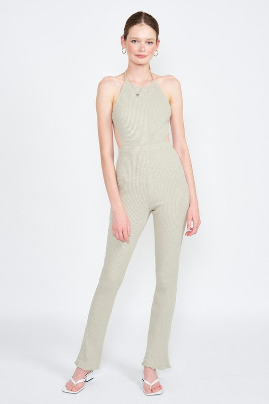 Stilla | Hals Jumpsuit Med Åben Ryg