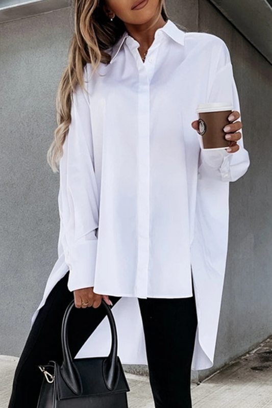 Stilla | Casual bluser med asymmetrisk krave og fast sløjfe