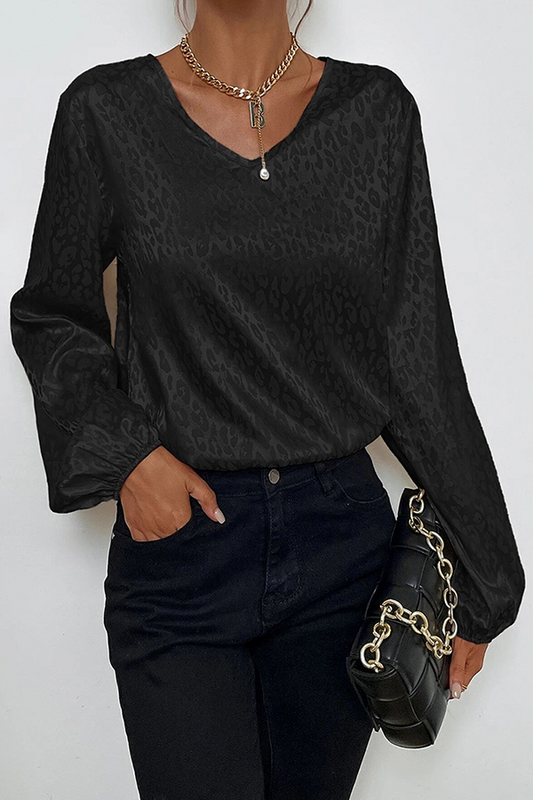 Stilla | Elegante Patchwork Basics Bluser Med V-udskæring
