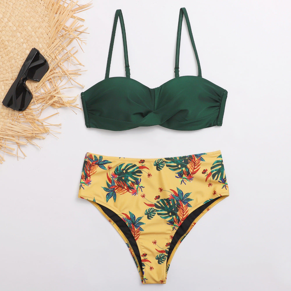 Dame Bikini-sæt med justerbare stropper og blomstrede højtaljede bukser Stilla