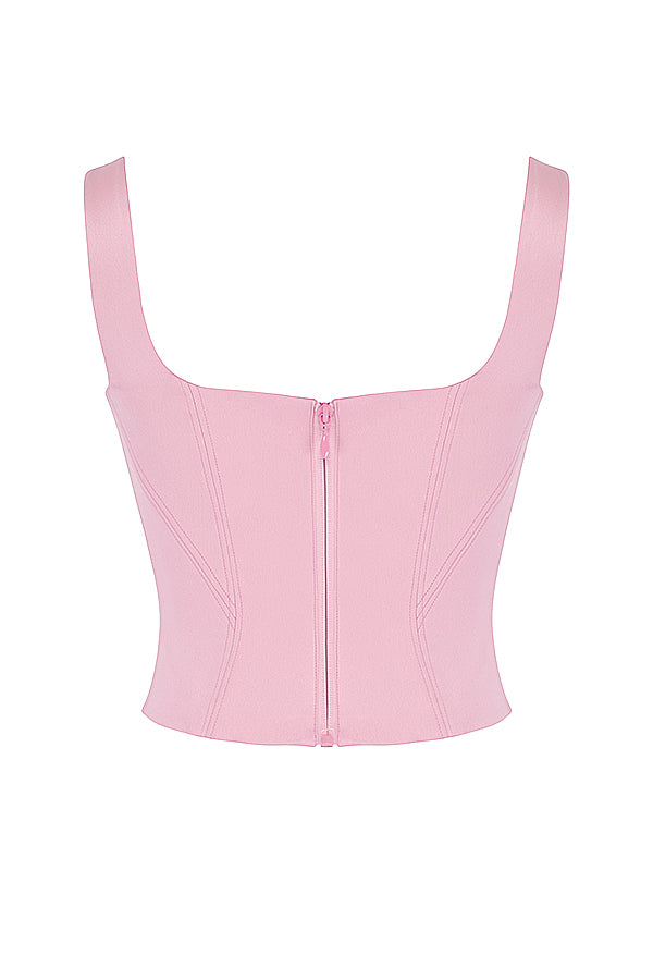 Stilla | Fairy Pink Satin Longline Korset