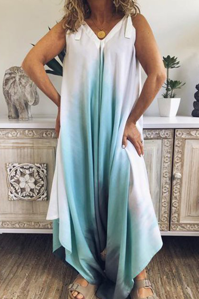 Stilla | Afslappet Patchwork Tie Dye V-hals Lige Kjoler