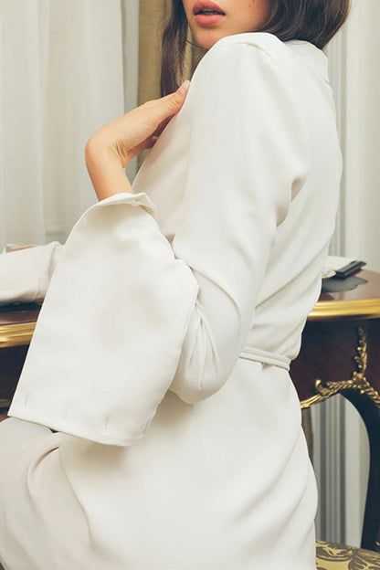 Stilla | Sexy og Elegante Patchwork-kjoler Med Bælte, V-hals og Wrap Nederdel