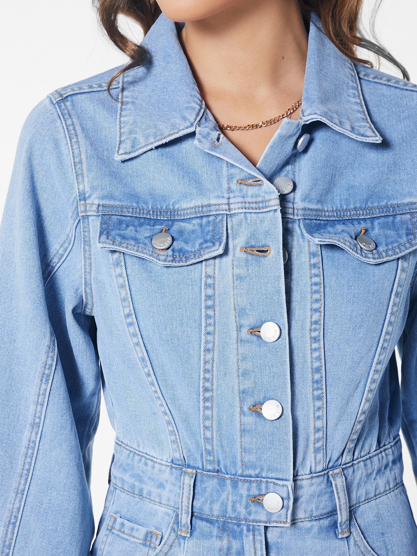 Stilla | Blues Jumpsuit Med Klaplomme Lavet Af Denim Med Knaplukning Foran