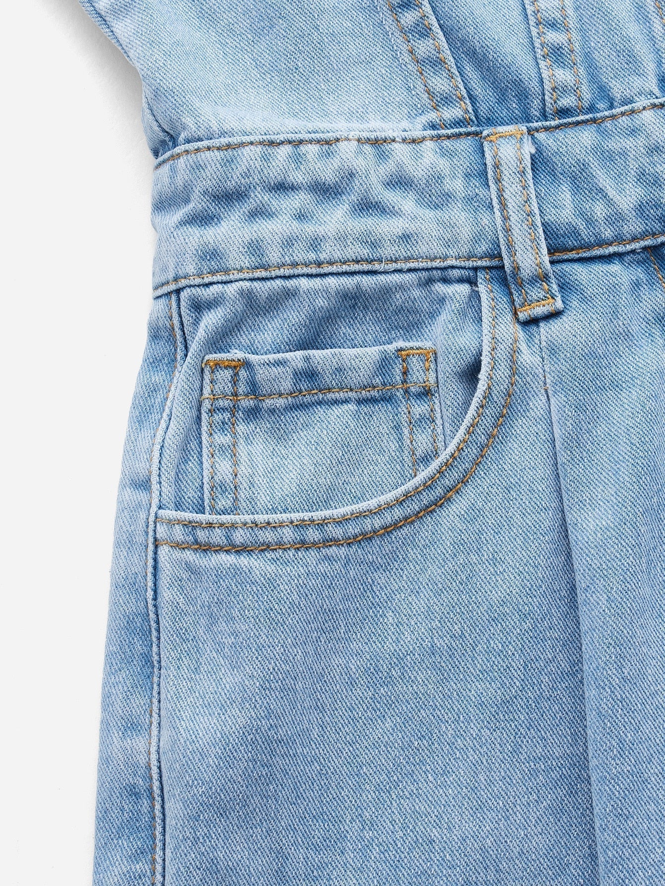 Stilla | Blues Jumpsuit Med Klaplomme Lavet Af Denim Med Knaplukning Foran