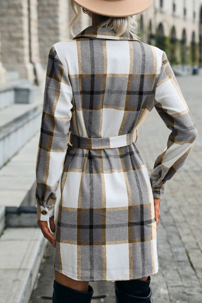 Stilla | Gade Elegant Plaid Patchwork Frenulum Nedfoldet Krave Ydertøj