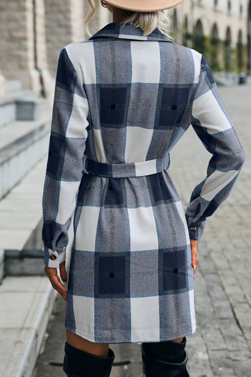 Stilla | Gade Elegant Plaid Patchwork Frenulum Nedfoldet Krave Ydertøj