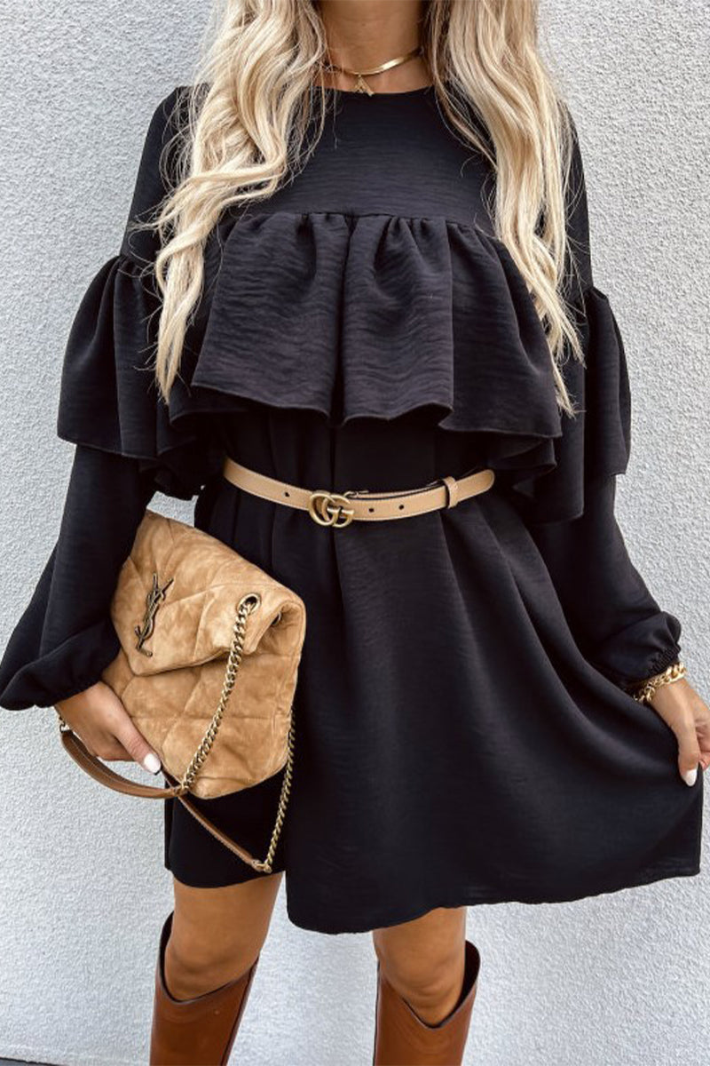 Stilla | Work Solid Fold O Neck Plisserede Kjoler