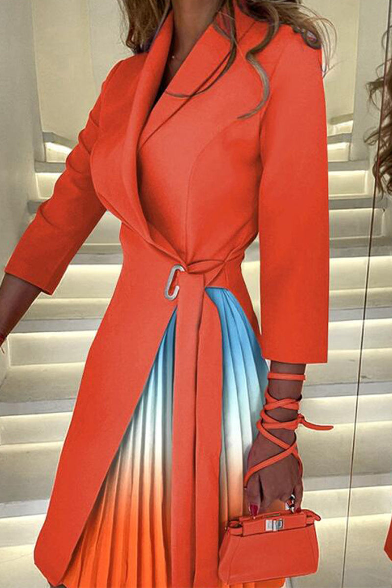 Stilla | Elegante A-linje Kjoler Med Farvekontrast og V-hals