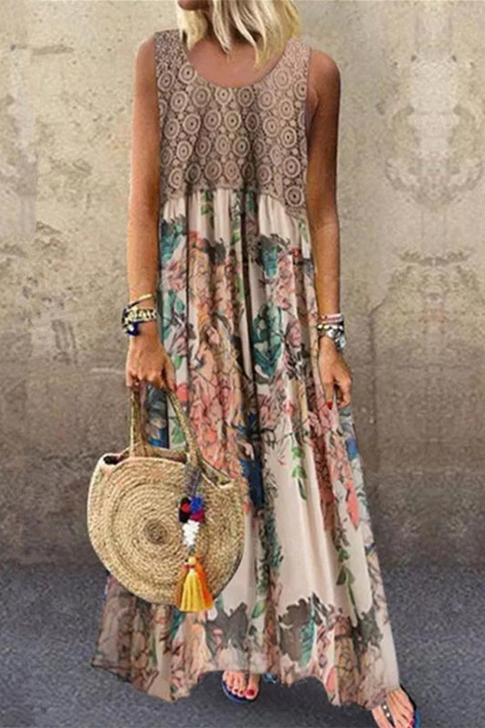 Stilla | College Print Kontrast O Hals Trykt Kjole Kjoler