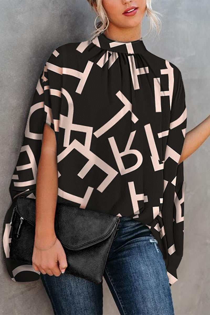 Stilla | Afslappet Print Print O Hals Bluser