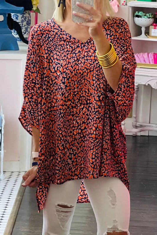 Stilla | Leopard Kontrast V-hals T-shirts