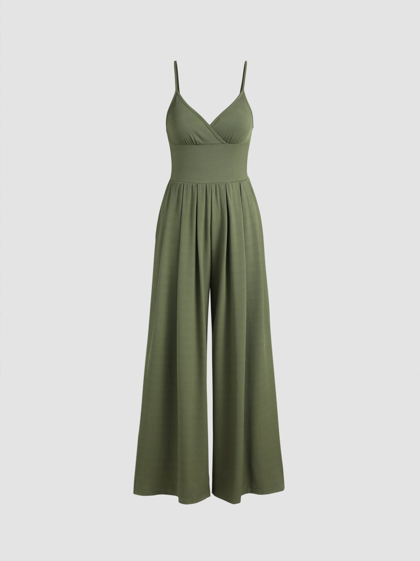 Stilla | V-hals Jumpsuit Med Brede Ben