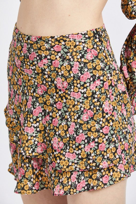 Stilla | Blomster Flæse Skort