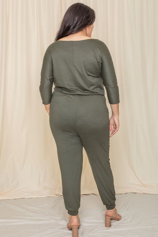 Stilla | Kvartær Ærme Båd Hals Blouson Jumpsuit