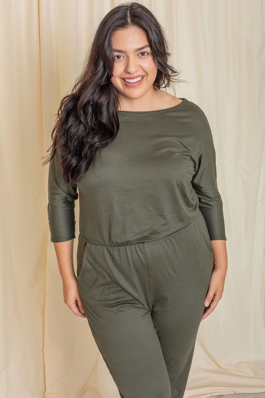 Stilla | Kvartær Ærme Båd Hals Blouson Jumpsuit