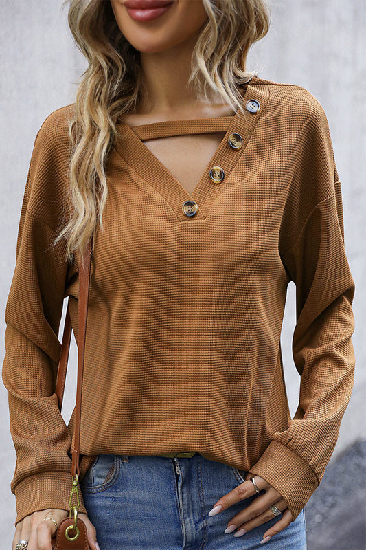 Stilla | Lette bluser med ensfarvede knapper
