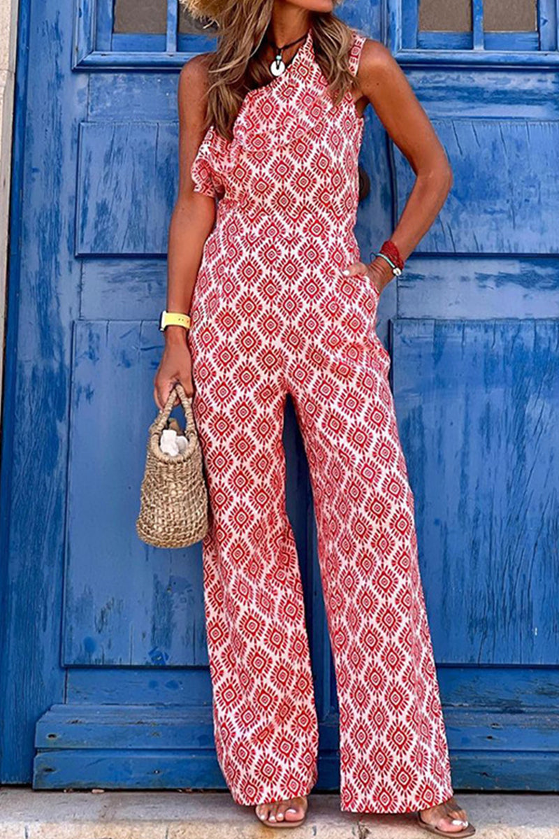 Stilla | Trendy Jumpsuit Med Lommer og Skrå Krave