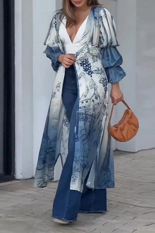 Stilla | Lette toppe med blomster slids og cardigan krave