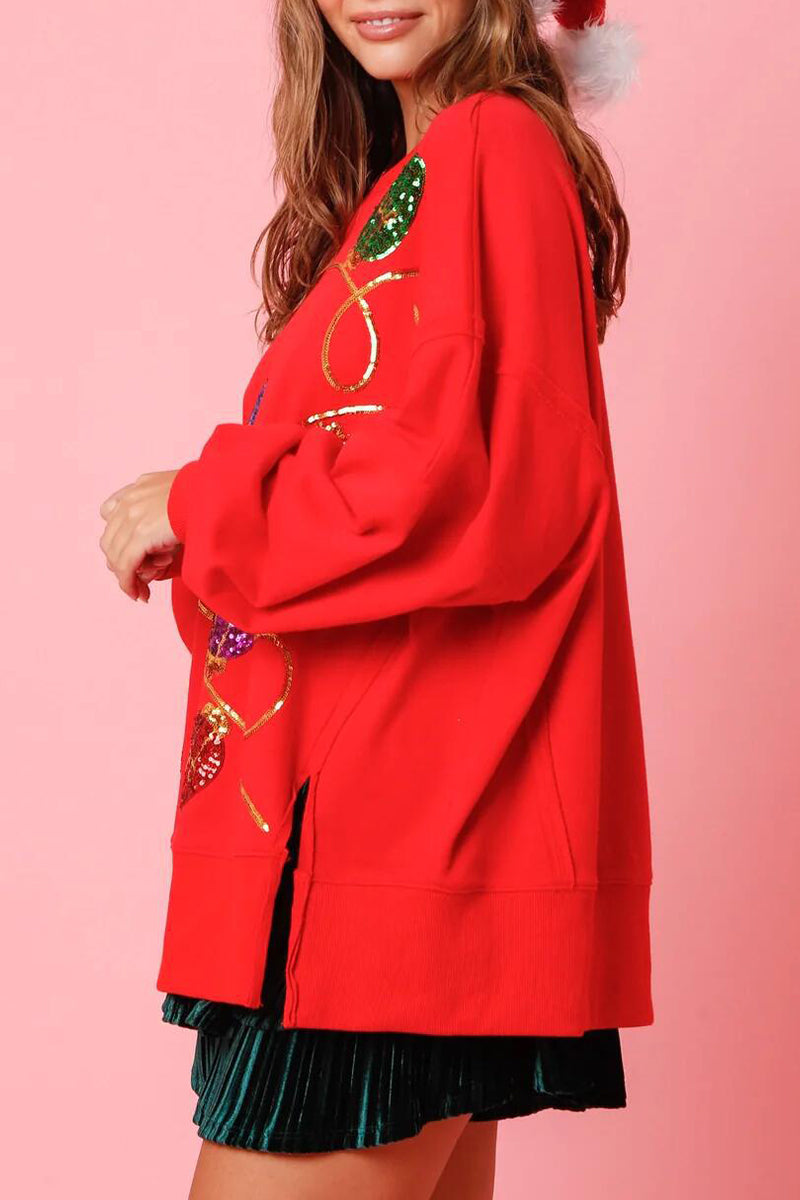 Stilla | Lette Rundhalstoppe Med Glitter i Color Blocking