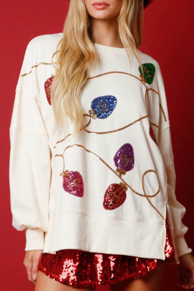 Stilla | Lette Rundhalstoppe Med Glitter i Color Blocking