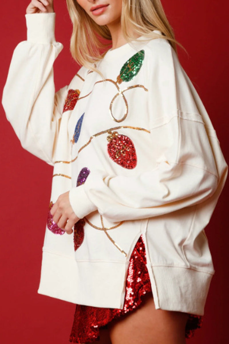 Stilla | Lette Rundhalstoppe Med Glitter i Color Blocking