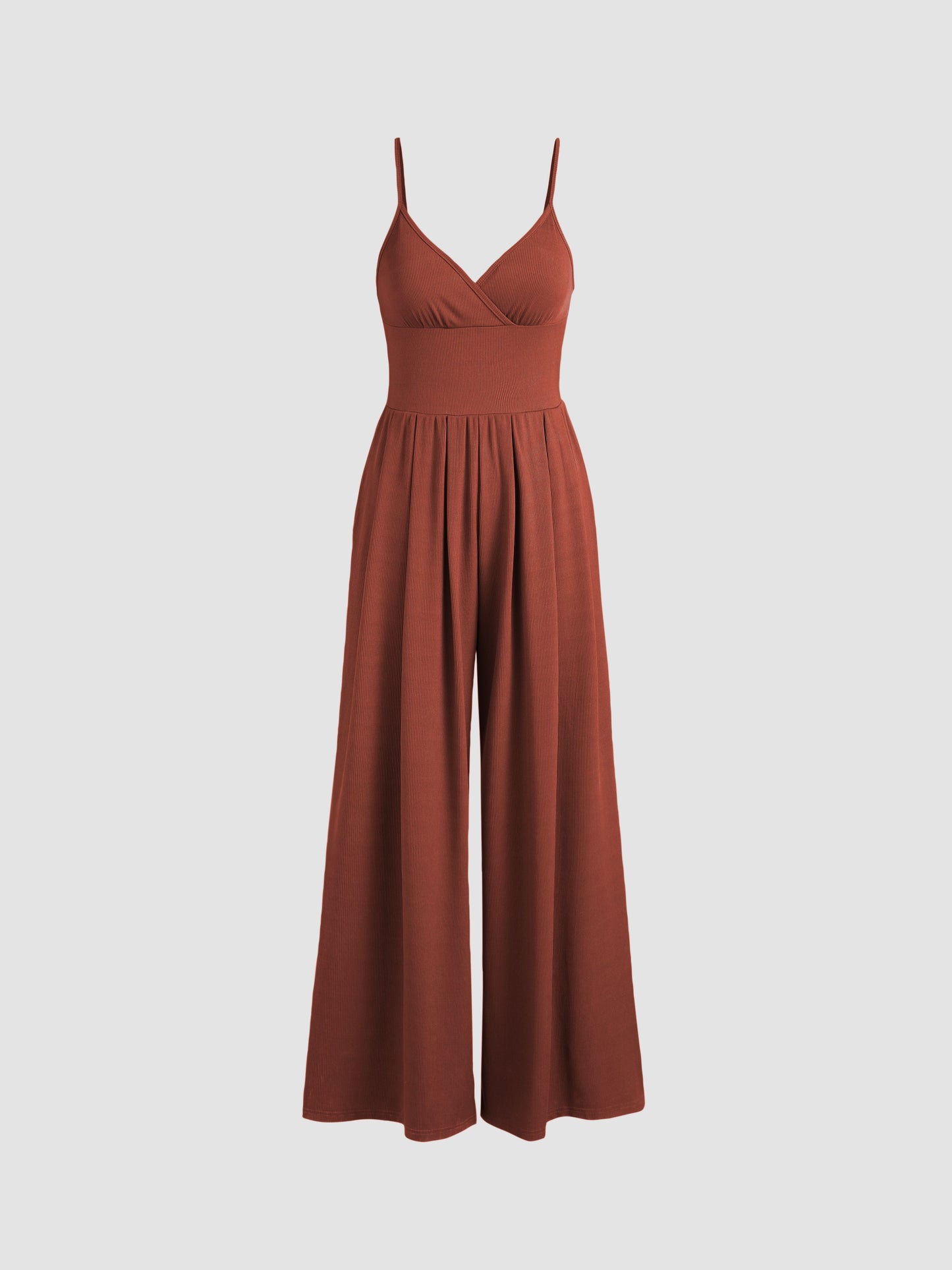 Stilla | V-hals Jumpsuit Med Brede Ben