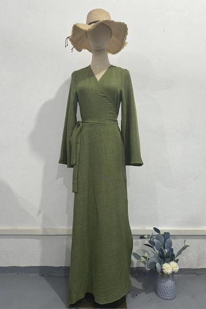 Stilla | Fritids A-linje kjoler med snørelse og ensfarvet V-udskæring til daglig brug