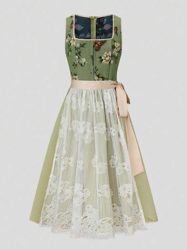 Stilla | Blomsterprint Dirndl Kjole