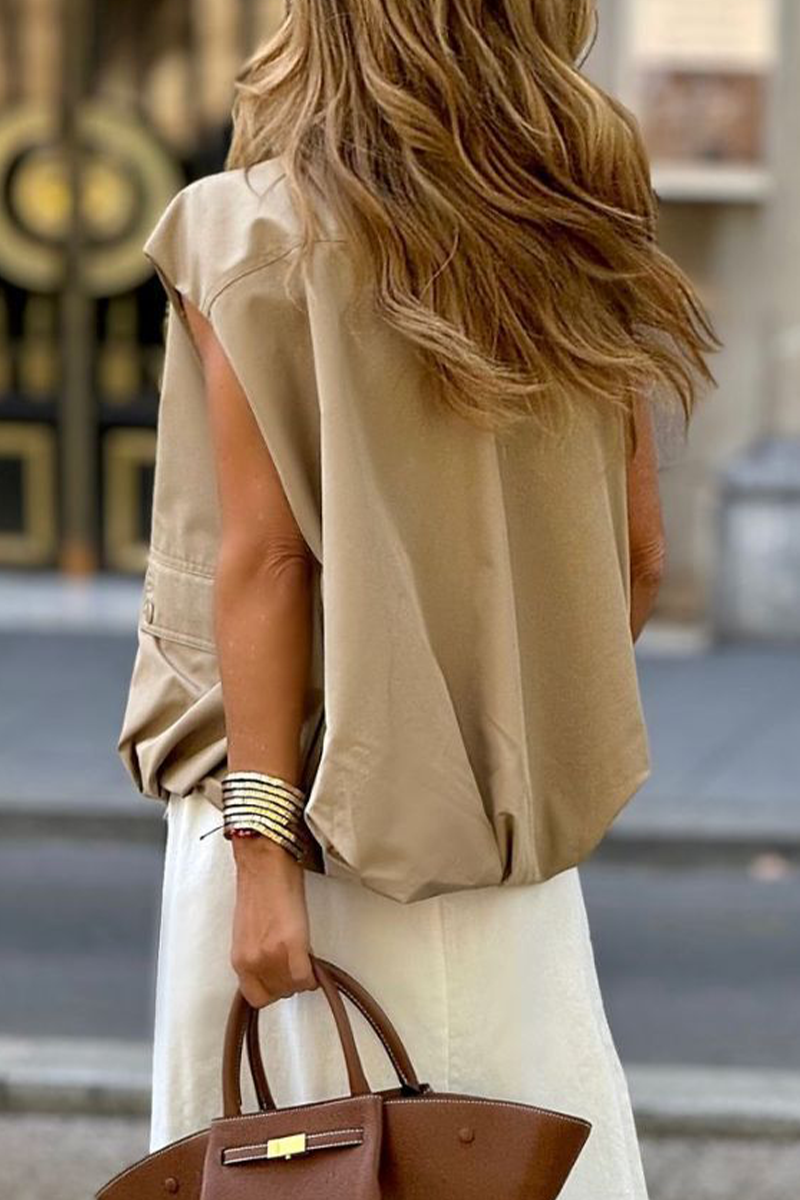 Stilla | Casual Street Style Zip Veste Med Rund Halsudskæring