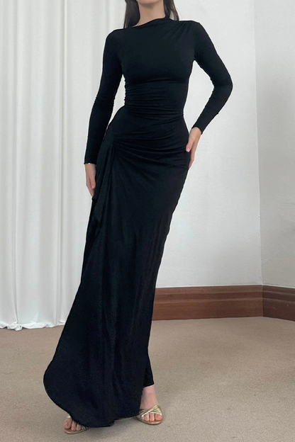 Stilla | Uregelmæssige, Casual Ensfarvede Kjoler Med Volants og Rund Halsudskæring