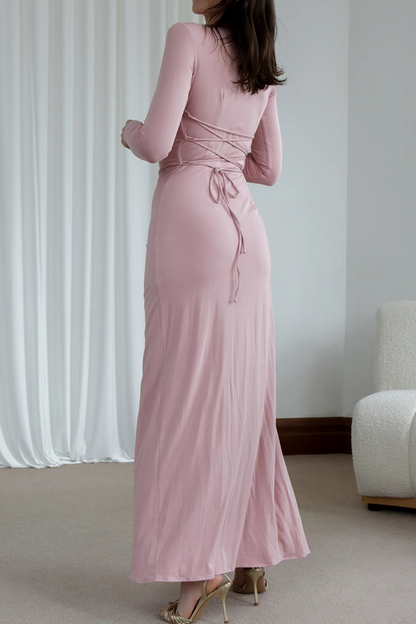 Stilla | Uregelmæssige, Casual Ensfarvede Kjoler Med Volants og Rund Halsudskæring