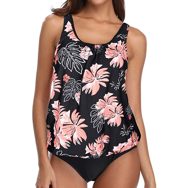 Dame Tankini med blomsterdesign og figursmart snit Stilla