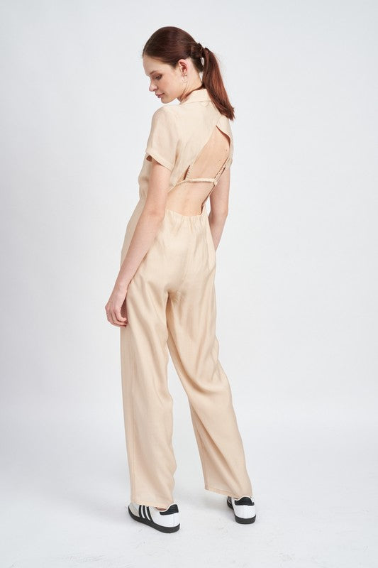 Stilla | Ærmeløs Jumpsuit Med Åben Ryg