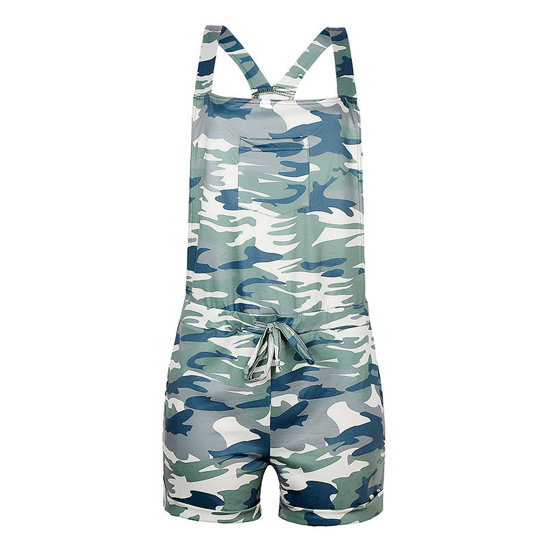 Dame afslappet jumpsuit med camouflage mønster og praktiske lommer Stilla