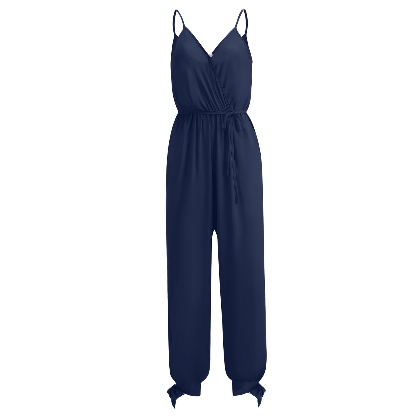 Stilla | Rygfri Dybt V-udskæring Strop Lang Jumpsuit