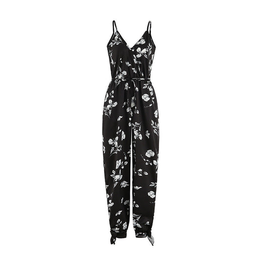 Stilla | Rygfri Dybt V-udskæring Strop Lang Jumpsuit