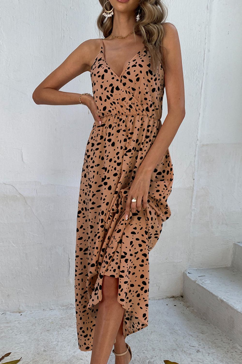 Stilla | Surplice Justerbar Spaghetti Strop Maxi Kjole