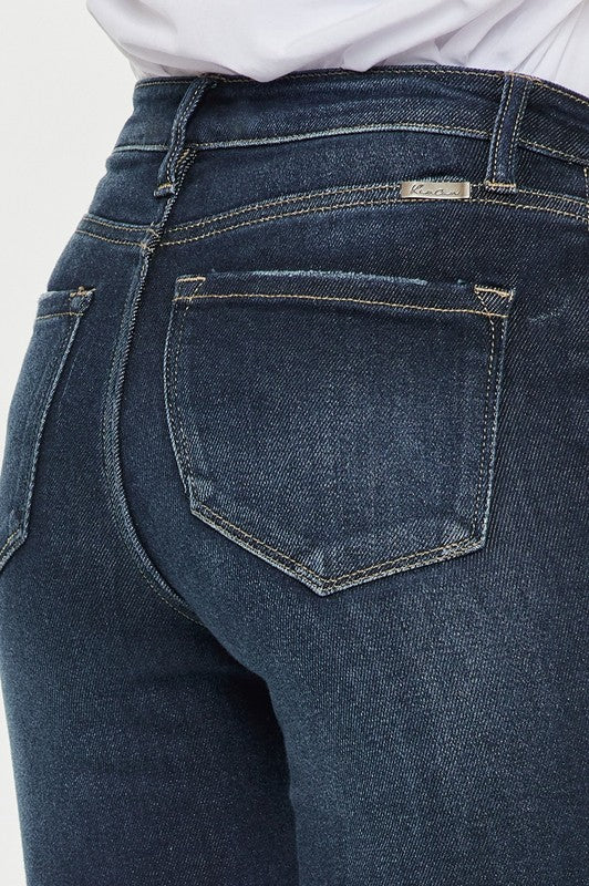 Stilla | Rise Knap Ned Cuffed Anklen Skinny Jeans