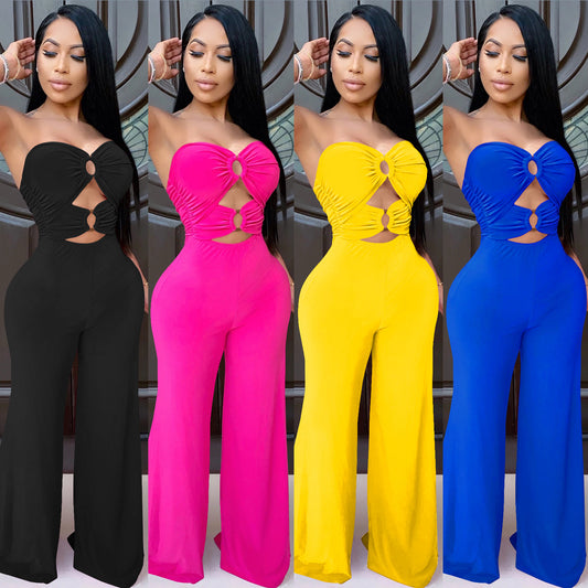 Dame Elegant Jumpsuit med figurtilpasset design og cut-out detaljer Stilla